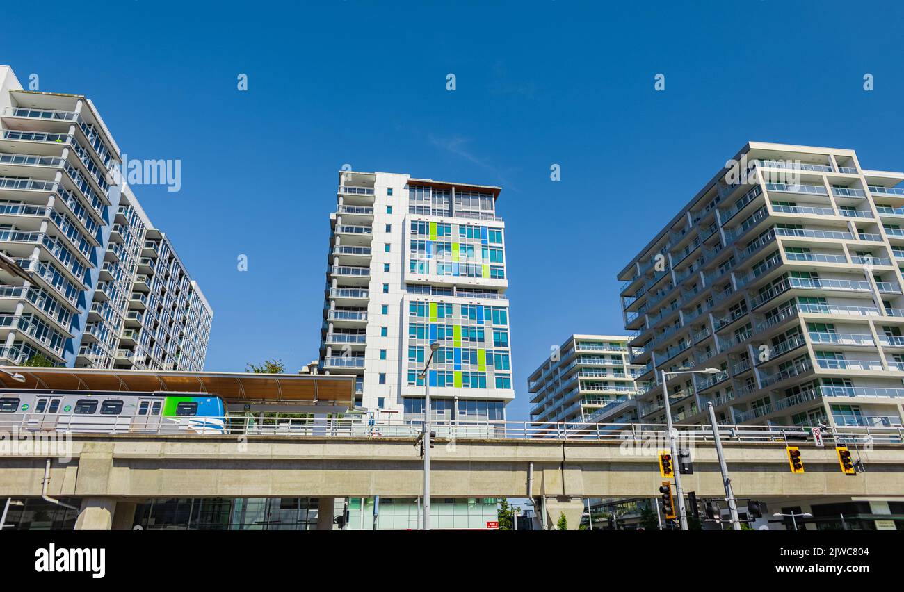 Richmond cityscapes. Downtown with Modern apartment buildings in