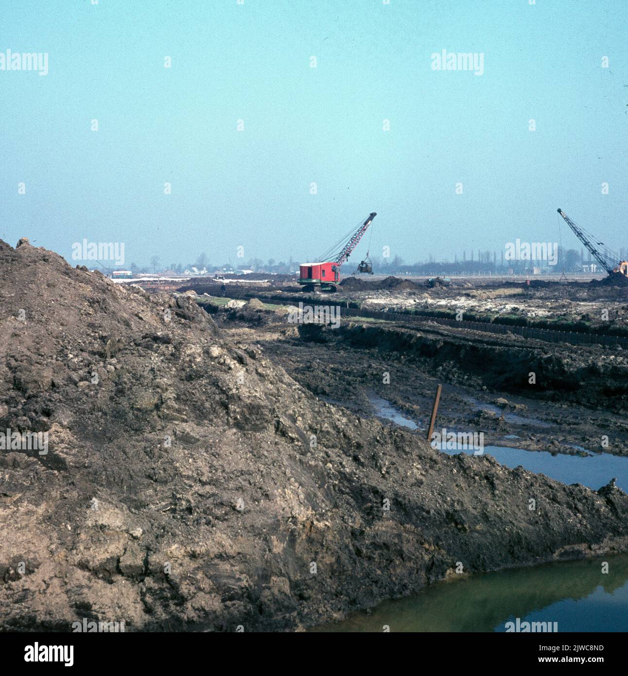 Image of the earthworks for the construction of the sports fields and