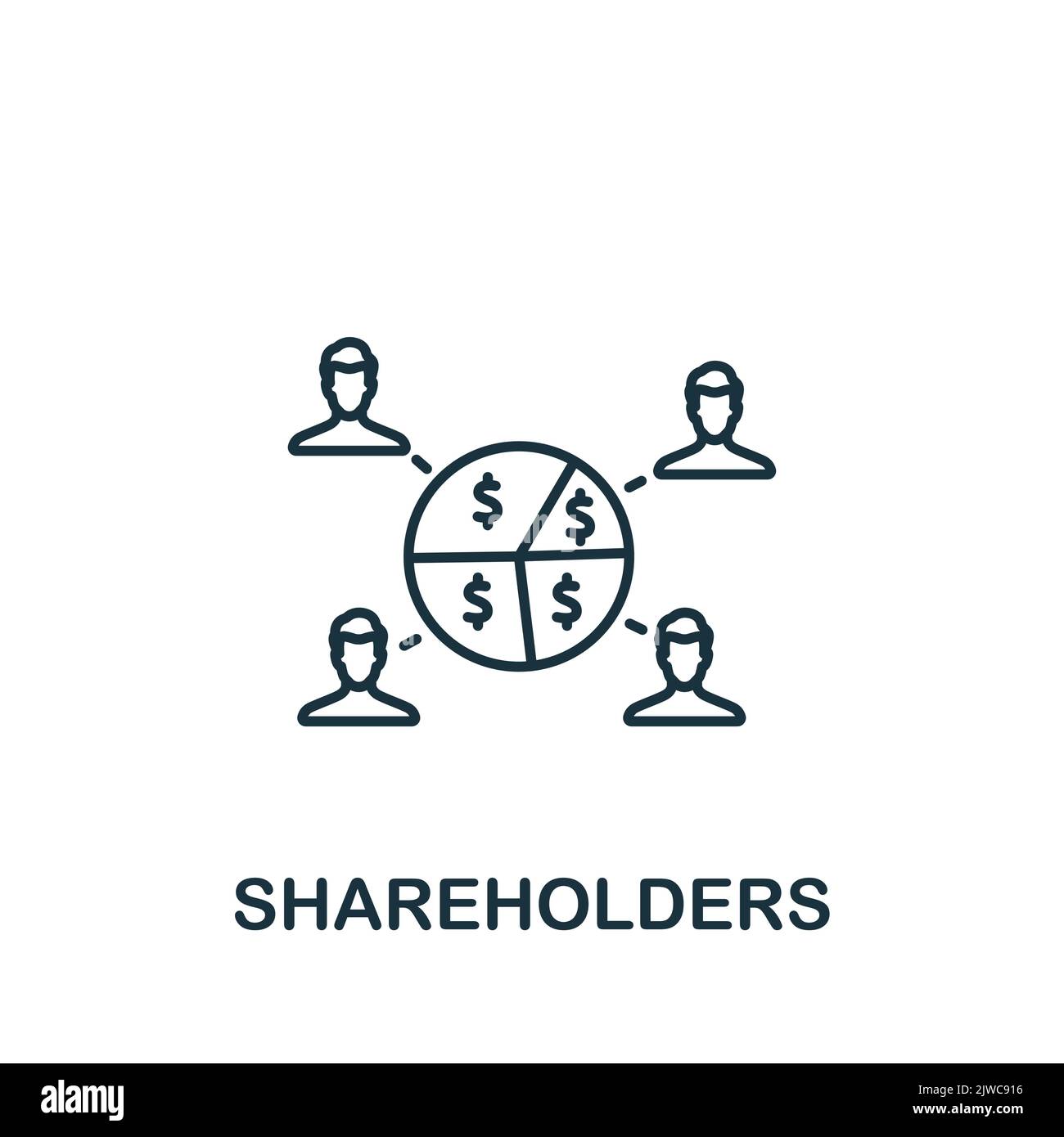 Shareholders icon. Line simple Crowdfunding icon for templates, web