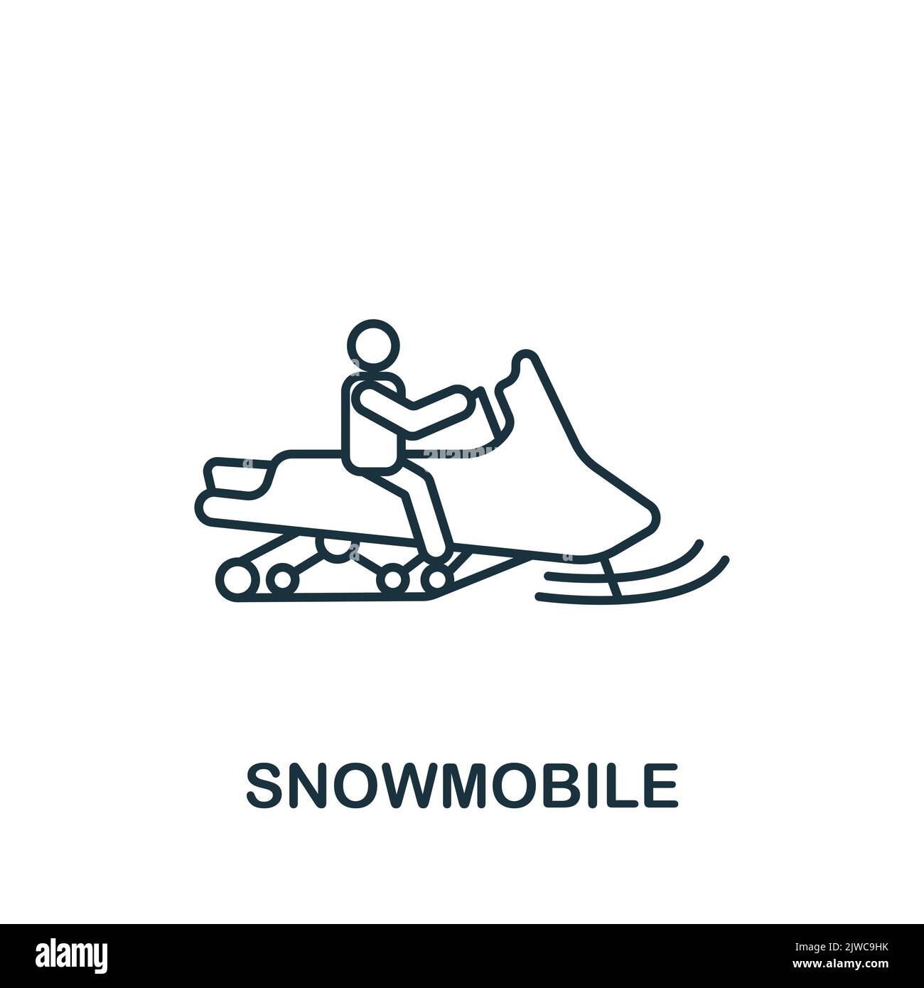 Snowmobile icon. Line simple icon for templates, web design and infographics Stock Vector
