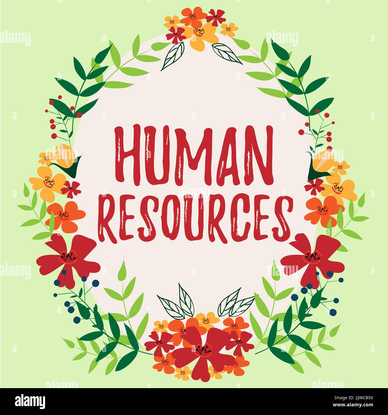 Sign displaying Human ResourcesThe people who make up the workforce of ...