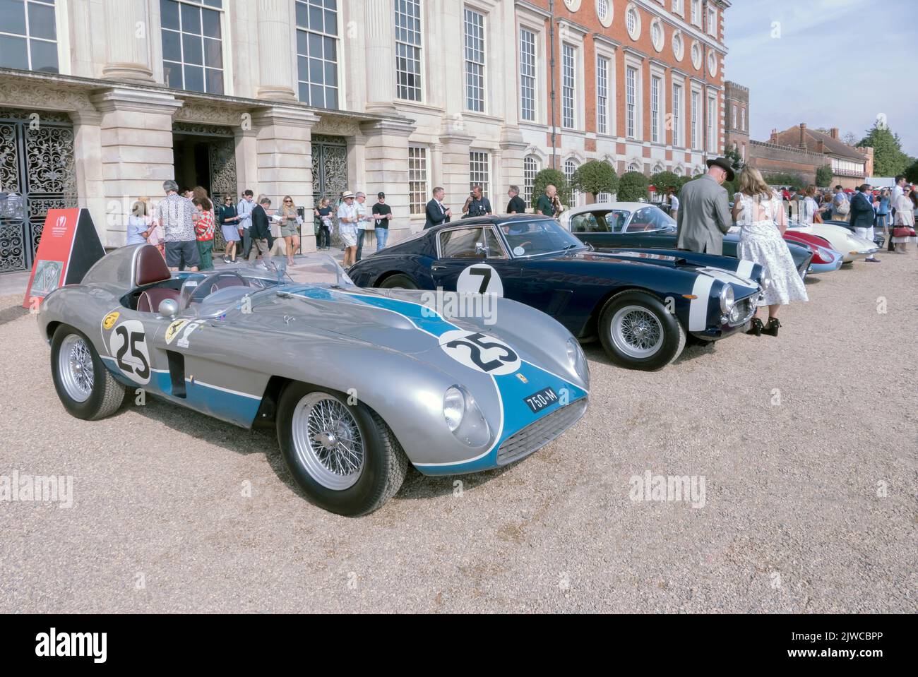 75 years of Ferrari display at the 2022 Hampton Court Concours at Hampton Court Palace London UK Stock Photo