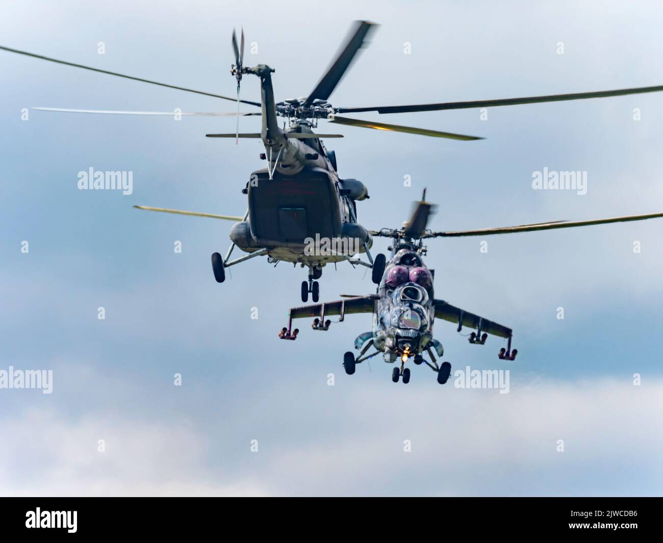Two helicopters dance AirPower 2022 Zeltweg Austria Stock Photo