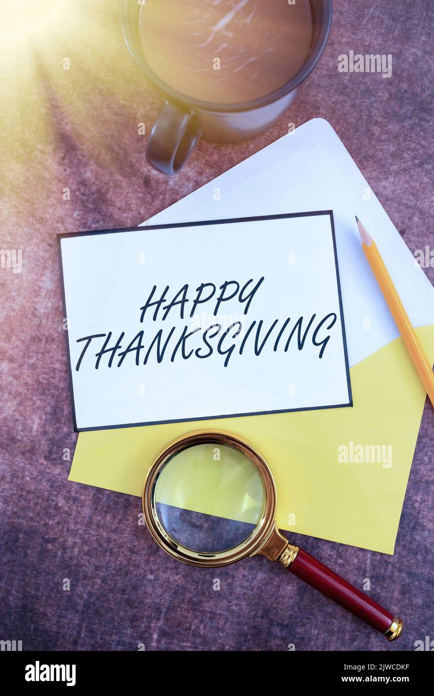 Conceptual Display Happy ThanksgivingHarvest Festival National Holiday Celebrated In November 