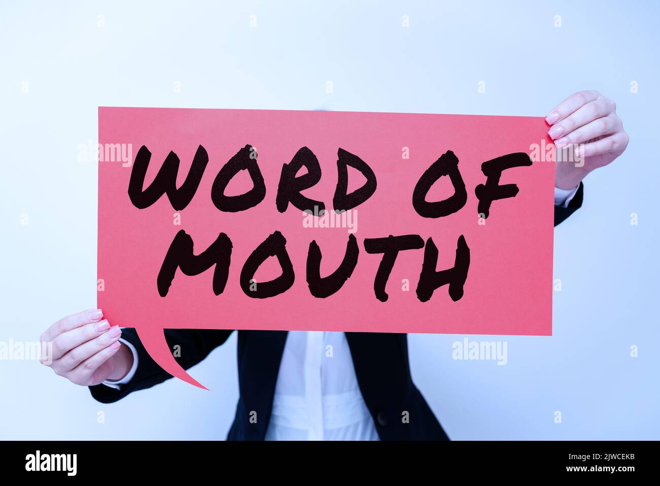 Sign displaying Word Of Mouth. Business approach Oral spreading of