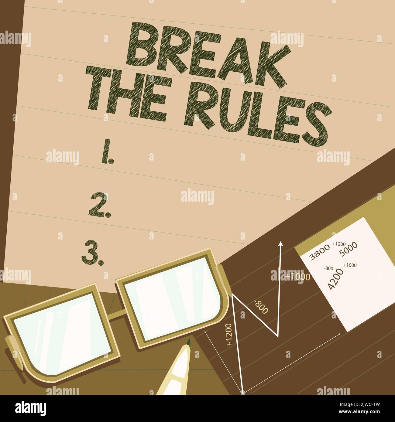 Text showing inspiration Break The RulesTo do something against formal rules and restrictions. Business concept To do something against formal rules Stock Photo