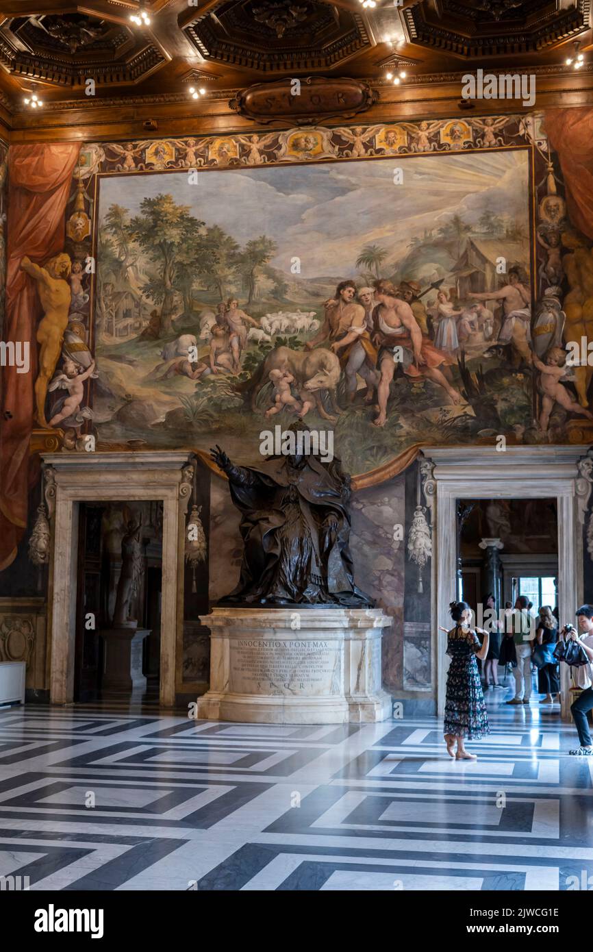 Rome, Italy - September 2022 - Capitoline Museum, in Piazza del Campidoglio, on top of the Capitoline Hill, Sala Orazi e Curiazi. Stock Photo