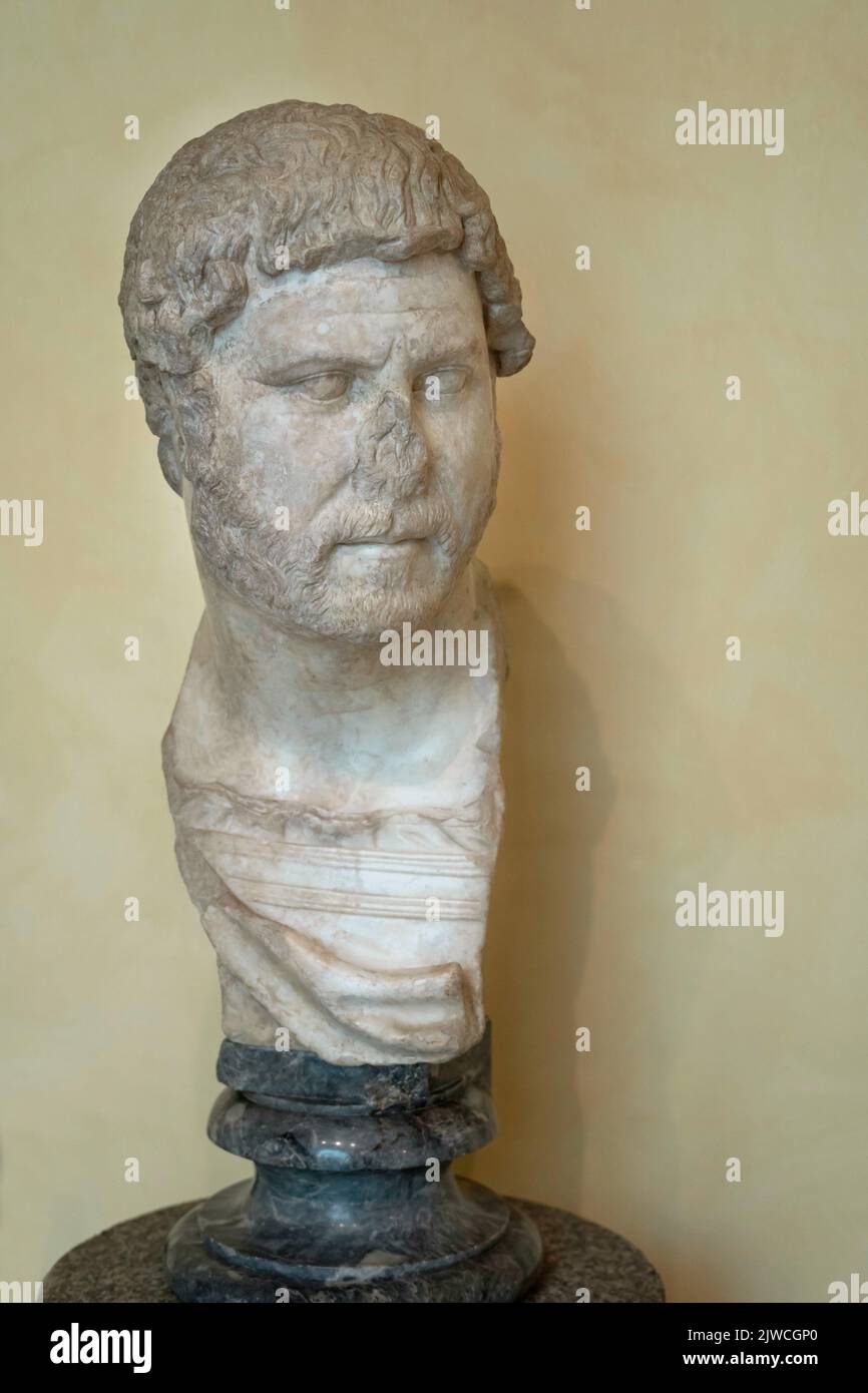 Rome, Italy - Capitoline Museums, Portrait of  Emperor Adriano 130AD Stock Photo