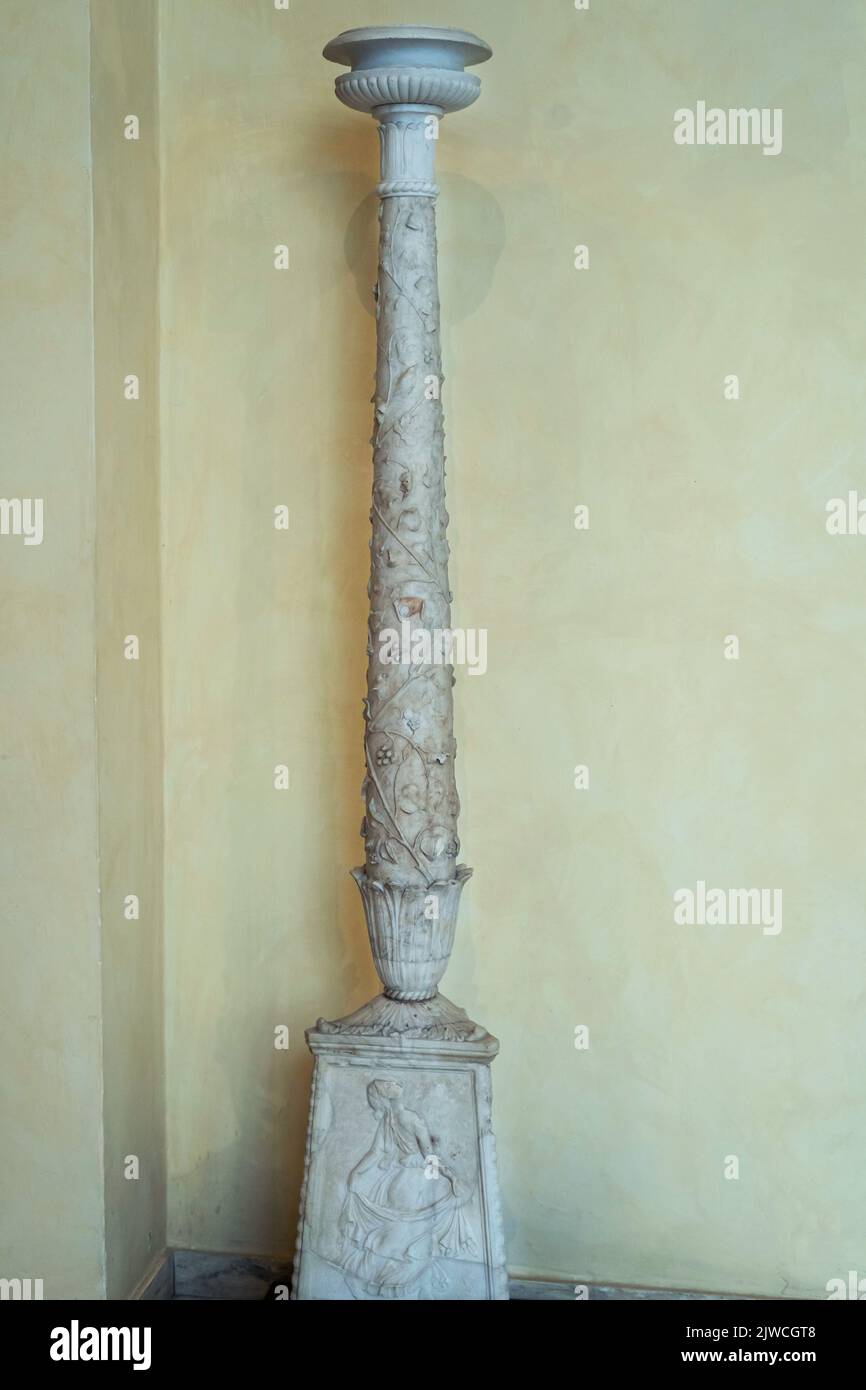 Rome, Italy - Capitoline Museums, Marble Candelabrum Stock Photo