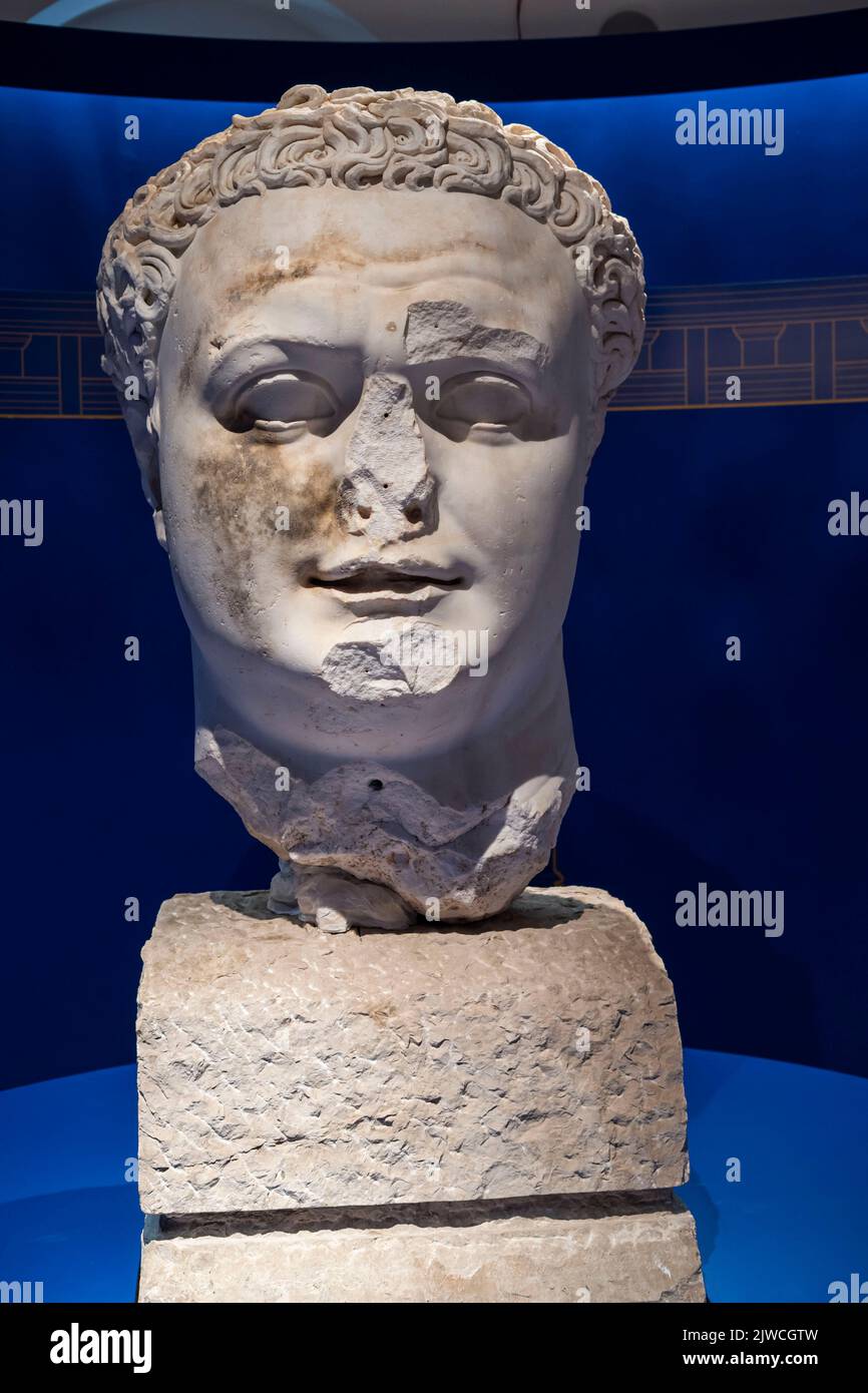 Rome, Italy - Capitoline Museums, Colossal head of Tito Stock Photo