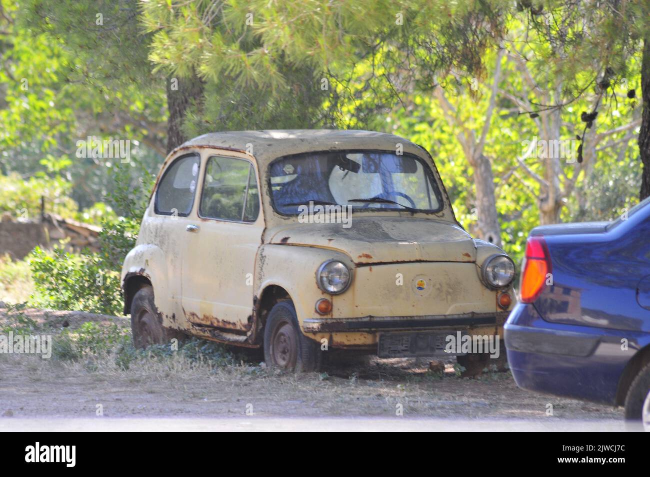 abandoned Fiat 750 Stock Photo