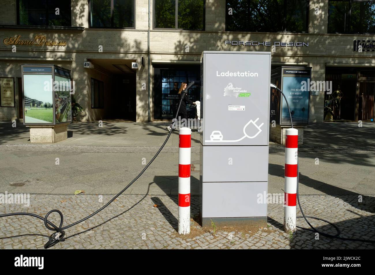 Charging station of Berliner Stadtwerke, Berlin, Germany Stock Photo