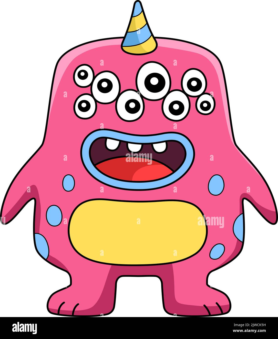 Monster With Multiple Eyes Cartoon Clipart Stock Vector Image & Art  Alamy