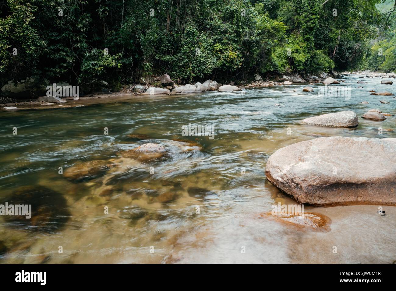 River flowing at Sungai Kampar, Gopeng, Perak. Serene view Stock Photo