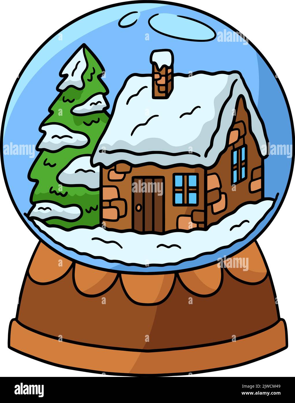 Christmas Snow Globe Cartoon Colored Clipart Stock Vector Image & Art
