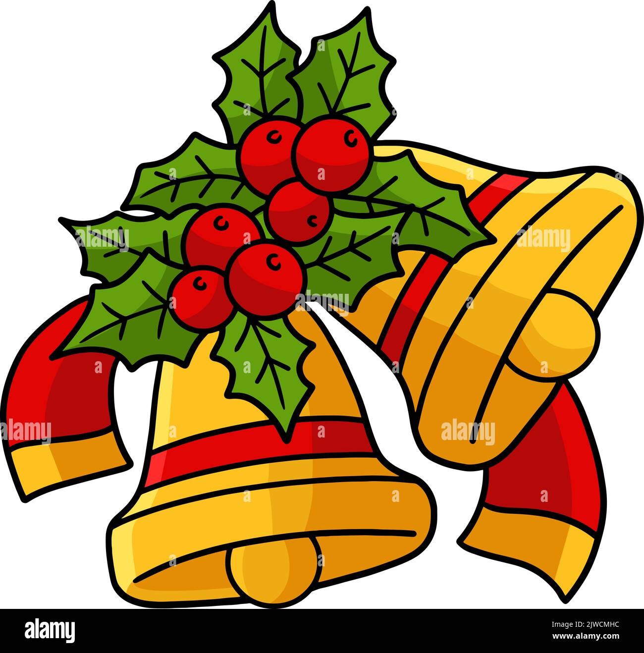 Christmas Bells Cartoon Colored Clipart Stock Vector Image & Art Alamy