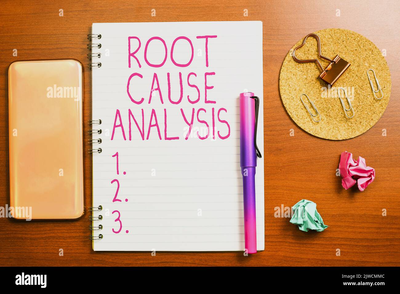 Text caption presenting Root Cause Analysis. Conceptual photo Method of ...