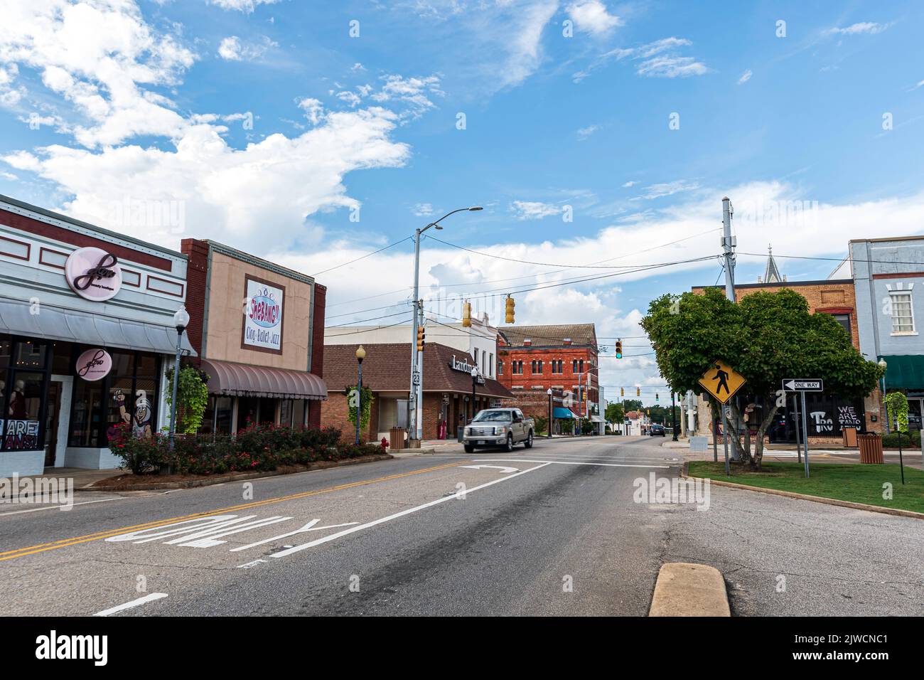 Eufaula, Alabama, USA - August 13, 2022: Main street in historic downtown Troy. Stock Photo