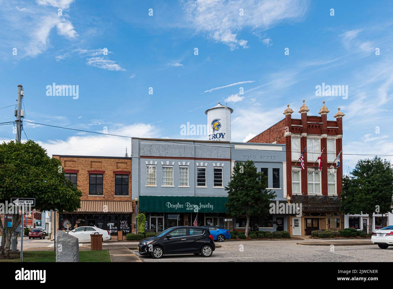 Troy, Alabama, USA Sept. 3, 2022 View of small businesses