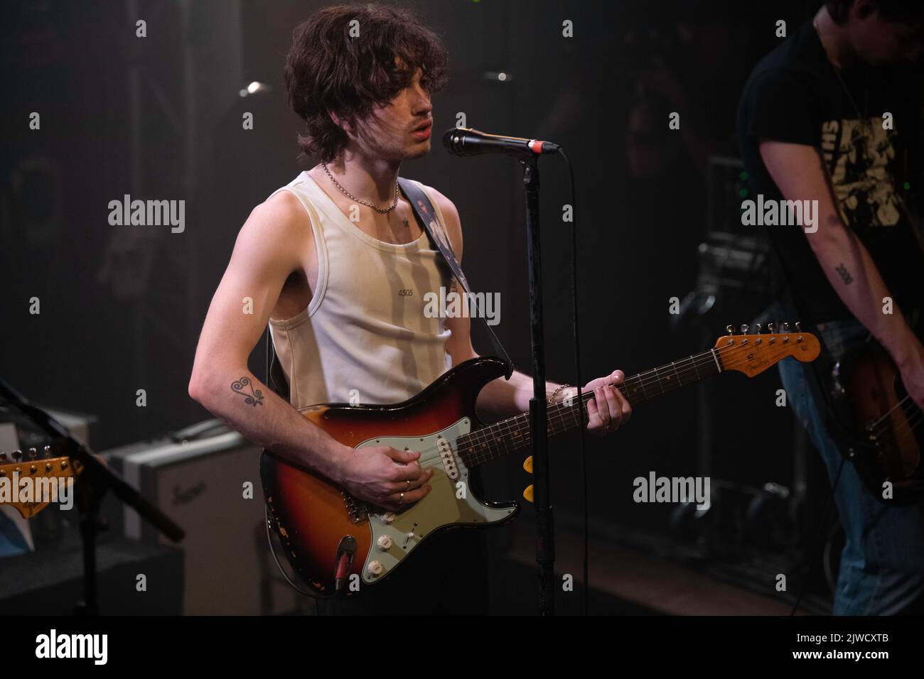 Elijah Hewson, Bono's son, playing live with his band Inhaler at the Knust in Hamburg Stock Photo