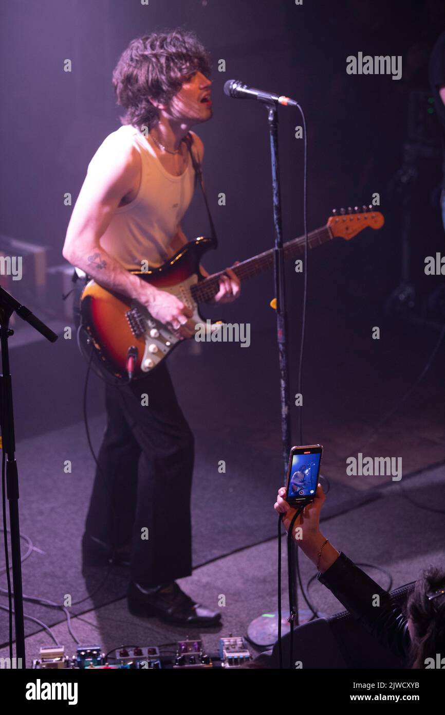 Elijah Hewson, Bono's son, playing live with his band Inhaler at the Knust in Hamburg Stock Photo