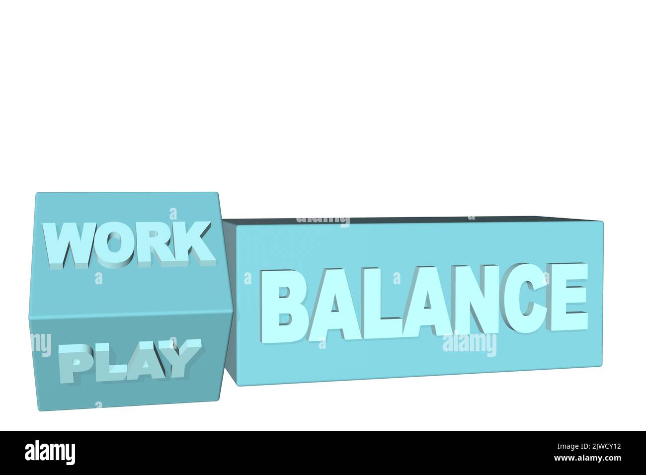 work life balance concept work play balance illustration career lifestyle balance concept cut out isolated on white background Stock Photo