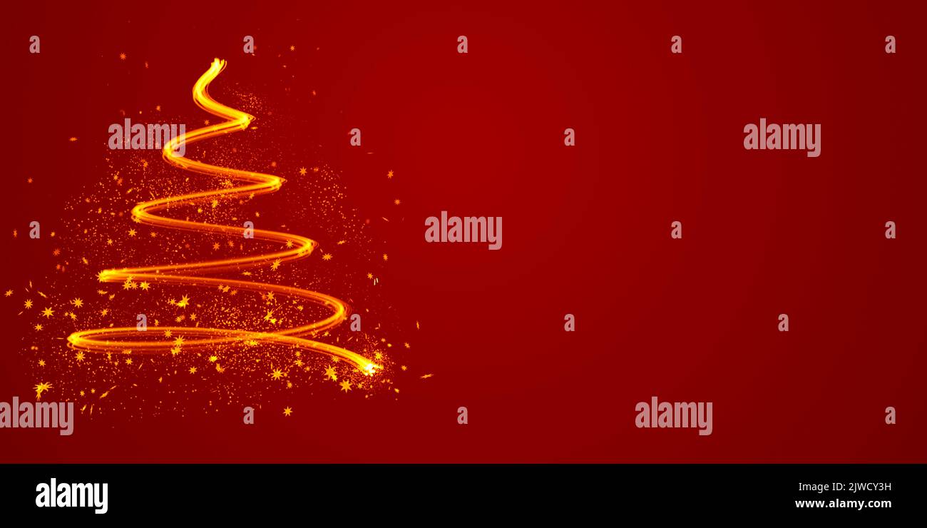 christmas tree background stylised stylized particle christmas tree red backgrounds christmas tree background with copy space Stock Photo