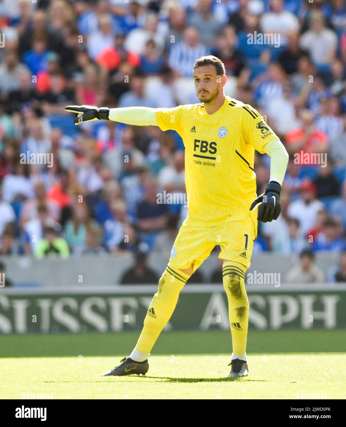 Danny Ward of Leicester during the Premier League match between Brighton and Hove Albion and Leicester City at the American Express Stadium  , Brighton , UK - 4th September 2022 Stock Photo