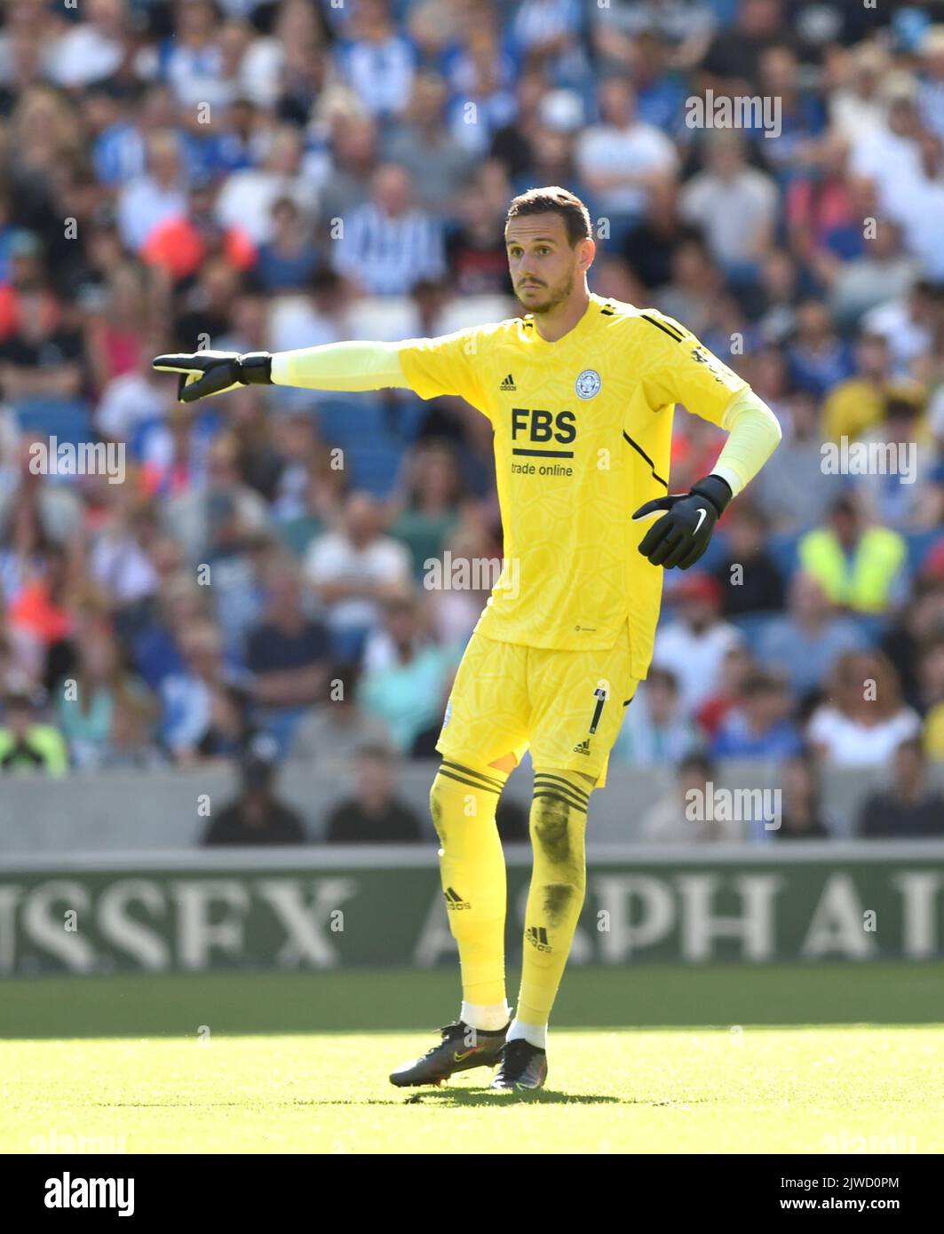 Danny Ward of Leicester during the Premier League match between Brighton and Hove Albion and Leicester City at the American Express Stadium  , Brighton , UK - 4th September 2022 Stock Photo