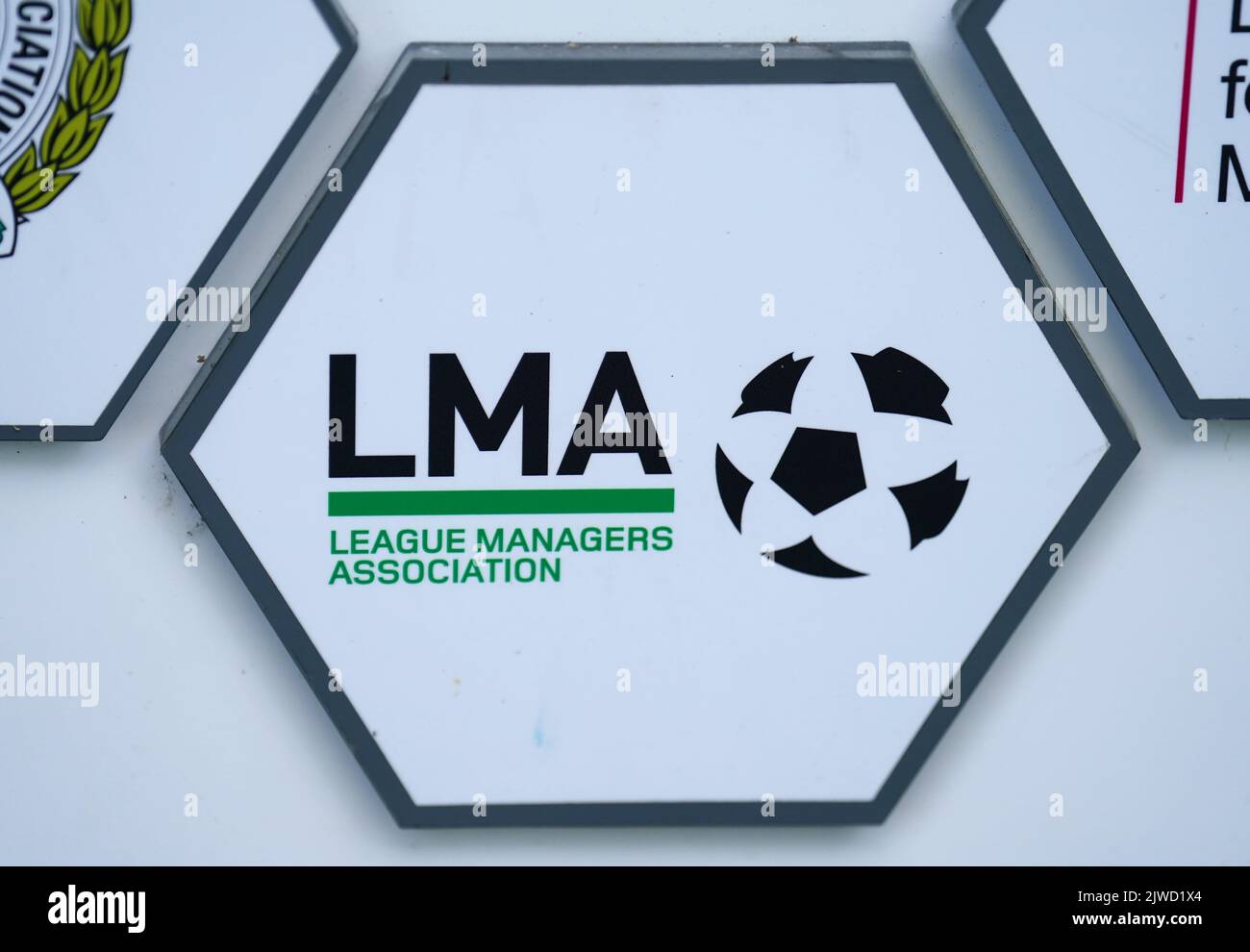 League Managers Association signage at St. Park, Burtonon