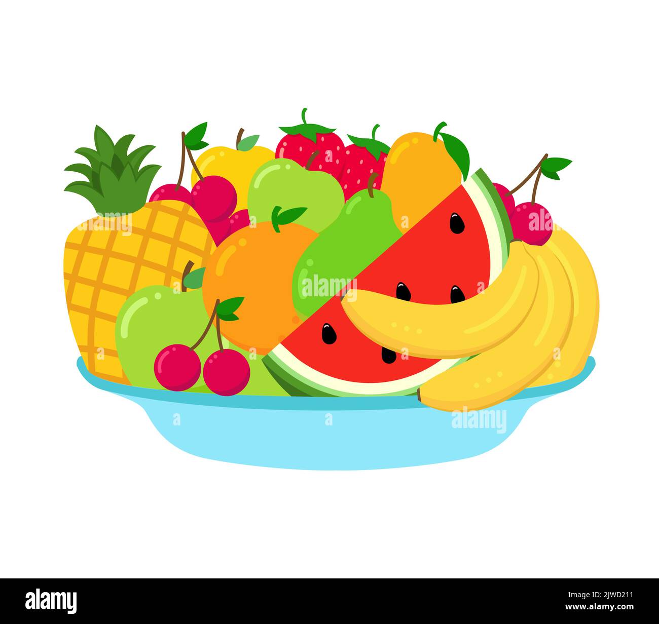 Apple banana orange plate Stock Vector Images Alamy