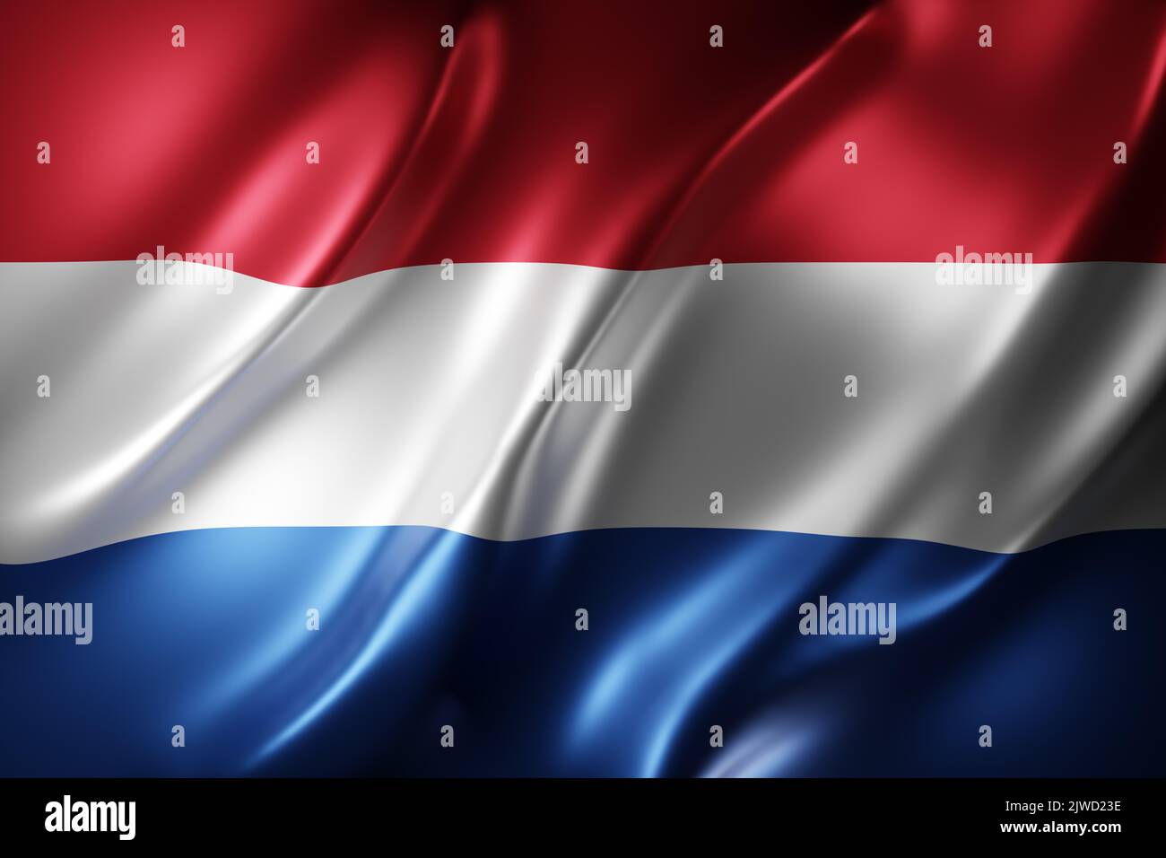 3d rendering of a detail of a silked Netherlands flag Stock Photo - Alamy