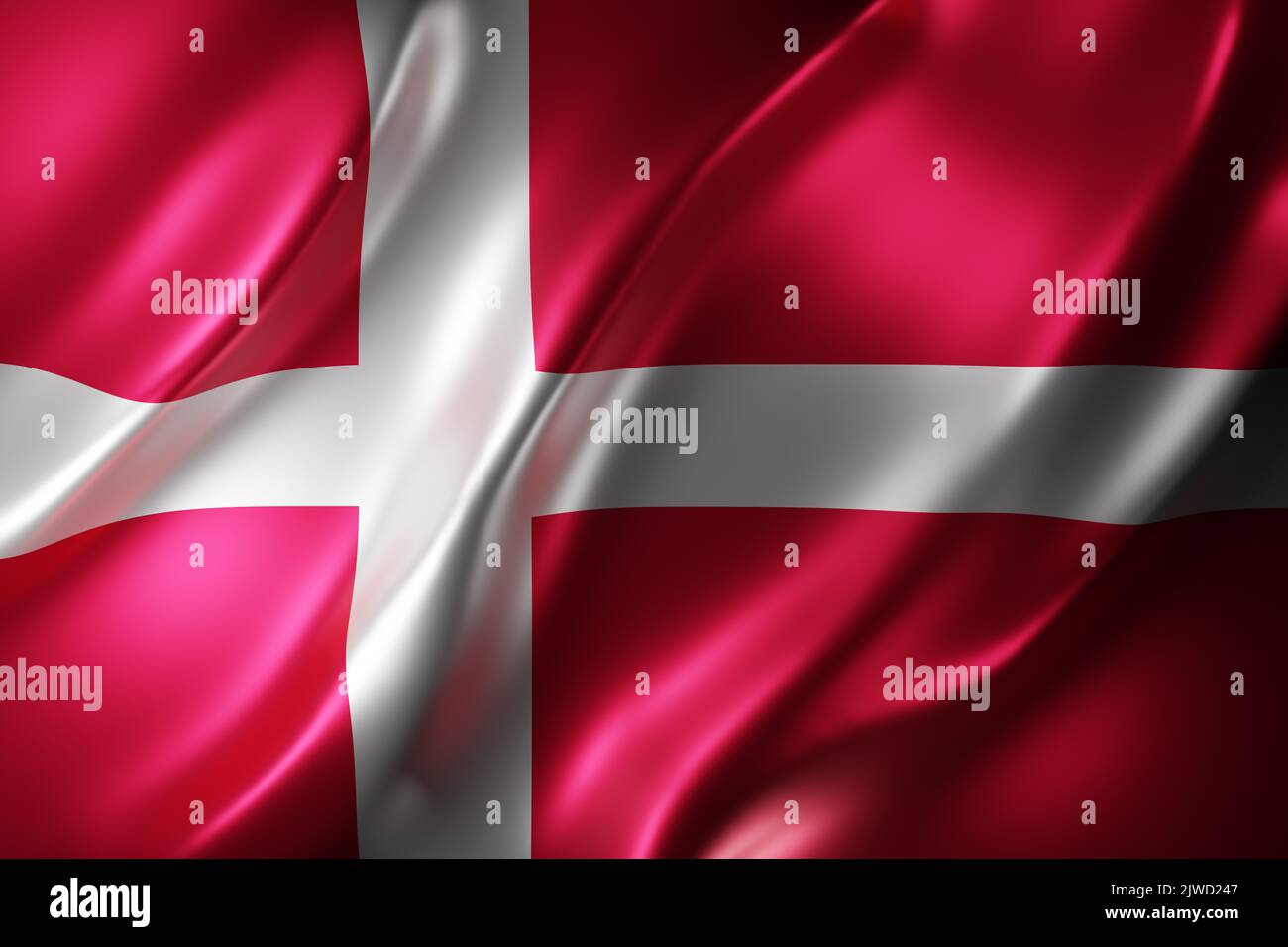 3d rendering of a detail of a silked Denmark flag Stock Photo - Alamy