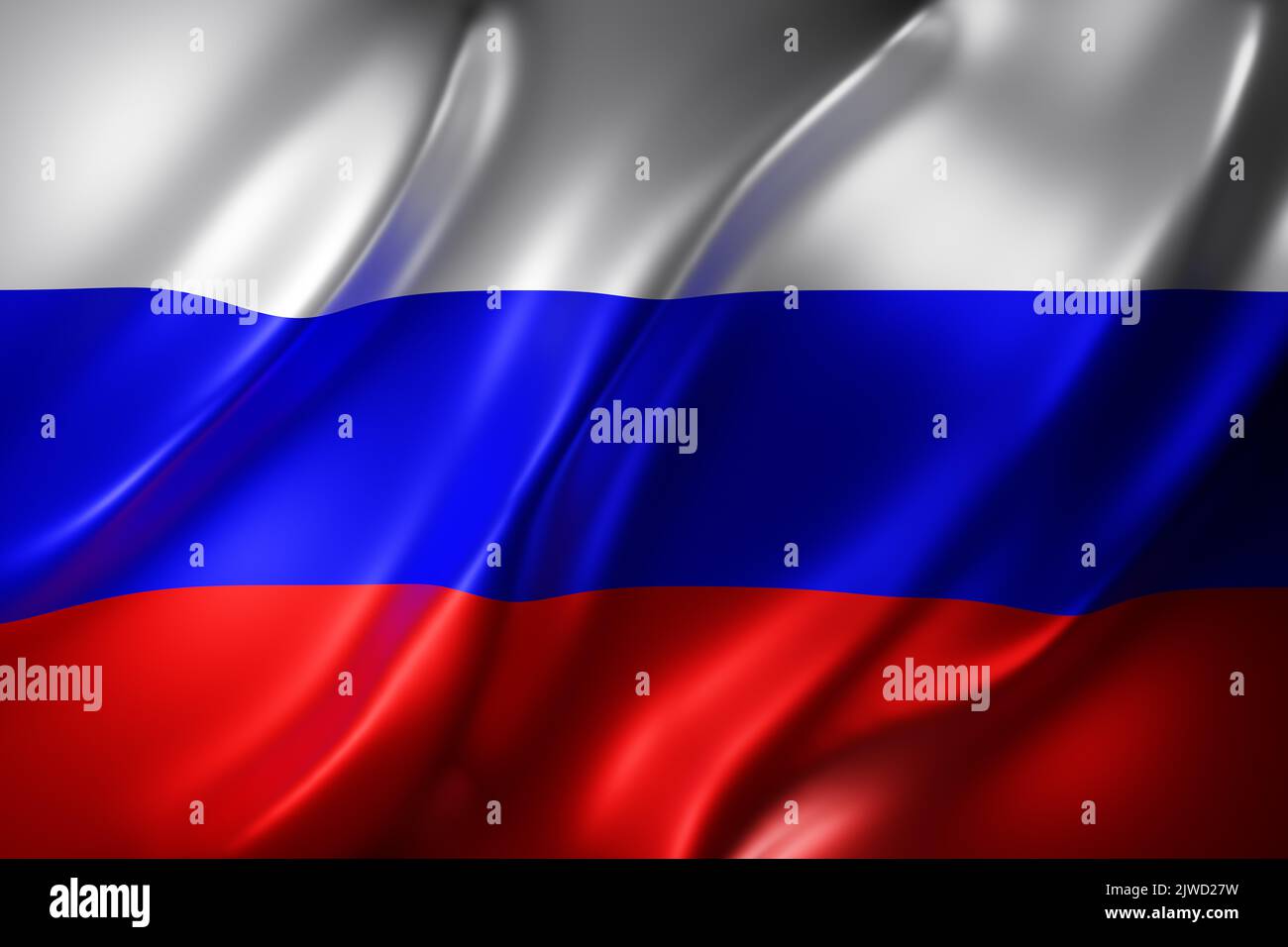 3d rendering of a detail of a silked Russian Federation flag Stock ...