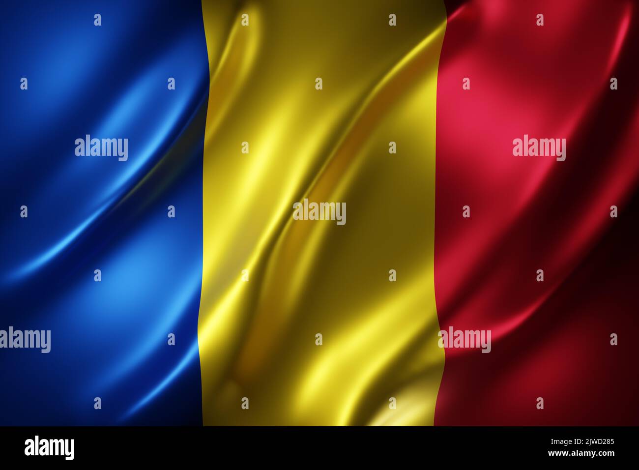3d rendering of a detail of a silked Romania flag Stock Photo - Alamy