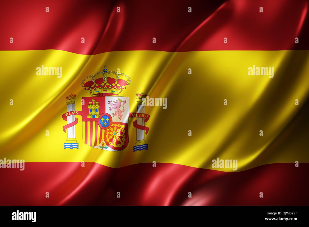 3d rendering of a detail of a silked Spain flag Stock Photo - Alamy
