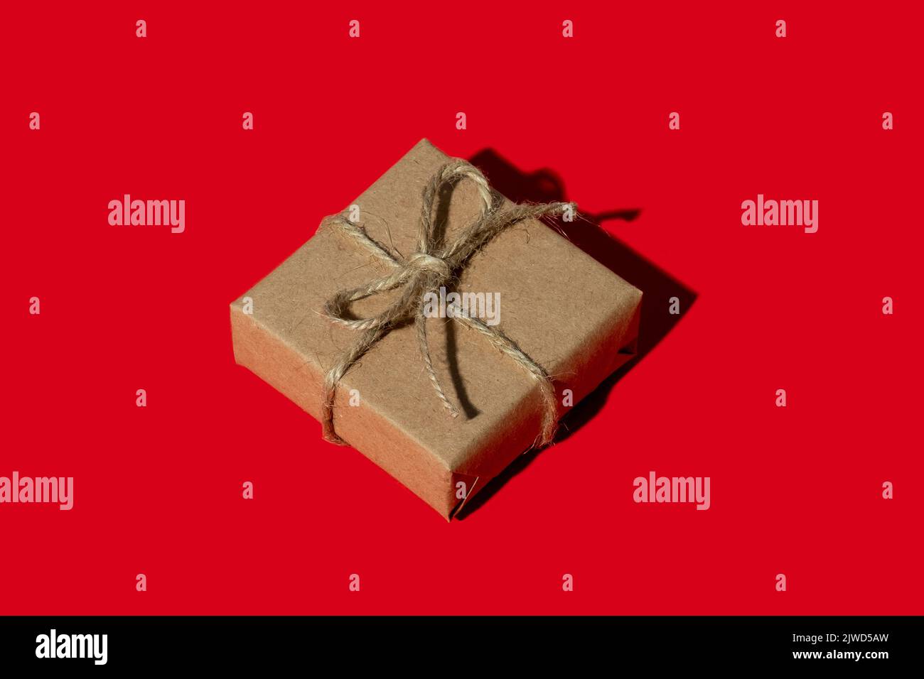 christmas surprise handmade gift paper box red Stock Photo