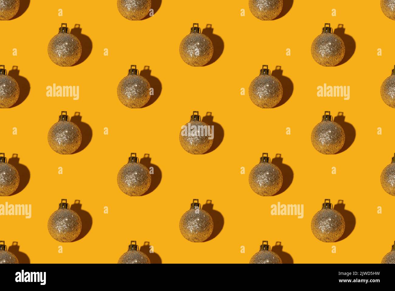 glitter bauble pattern orange seamless background Stock Photo