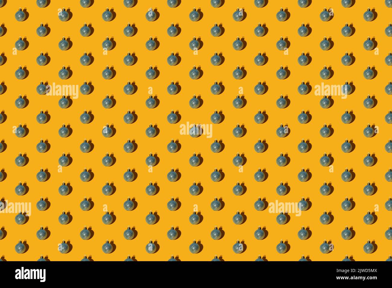 orange xmas background blue ball seamless pattern Stock Photo