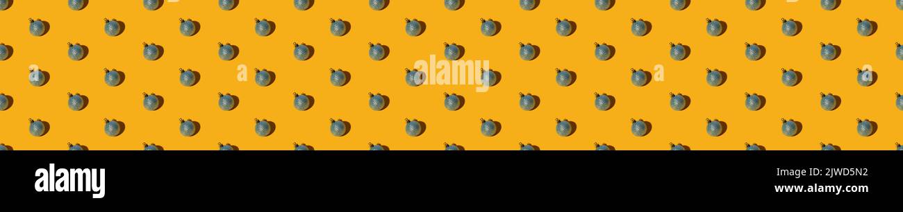 yellow xmas background gray ball seamless pattern Stock Photo