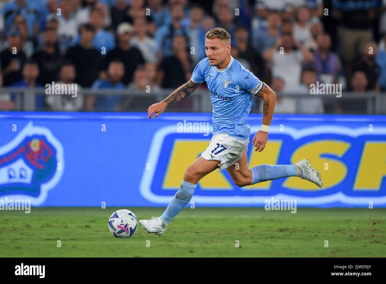 Ciro Immobile of SS Lazio during the Serie A match between SS Lazio and SSC Napoli at Stadio Olimpico on September 03, 2022 in Rome, Italy. Photo by N Stock Photo
