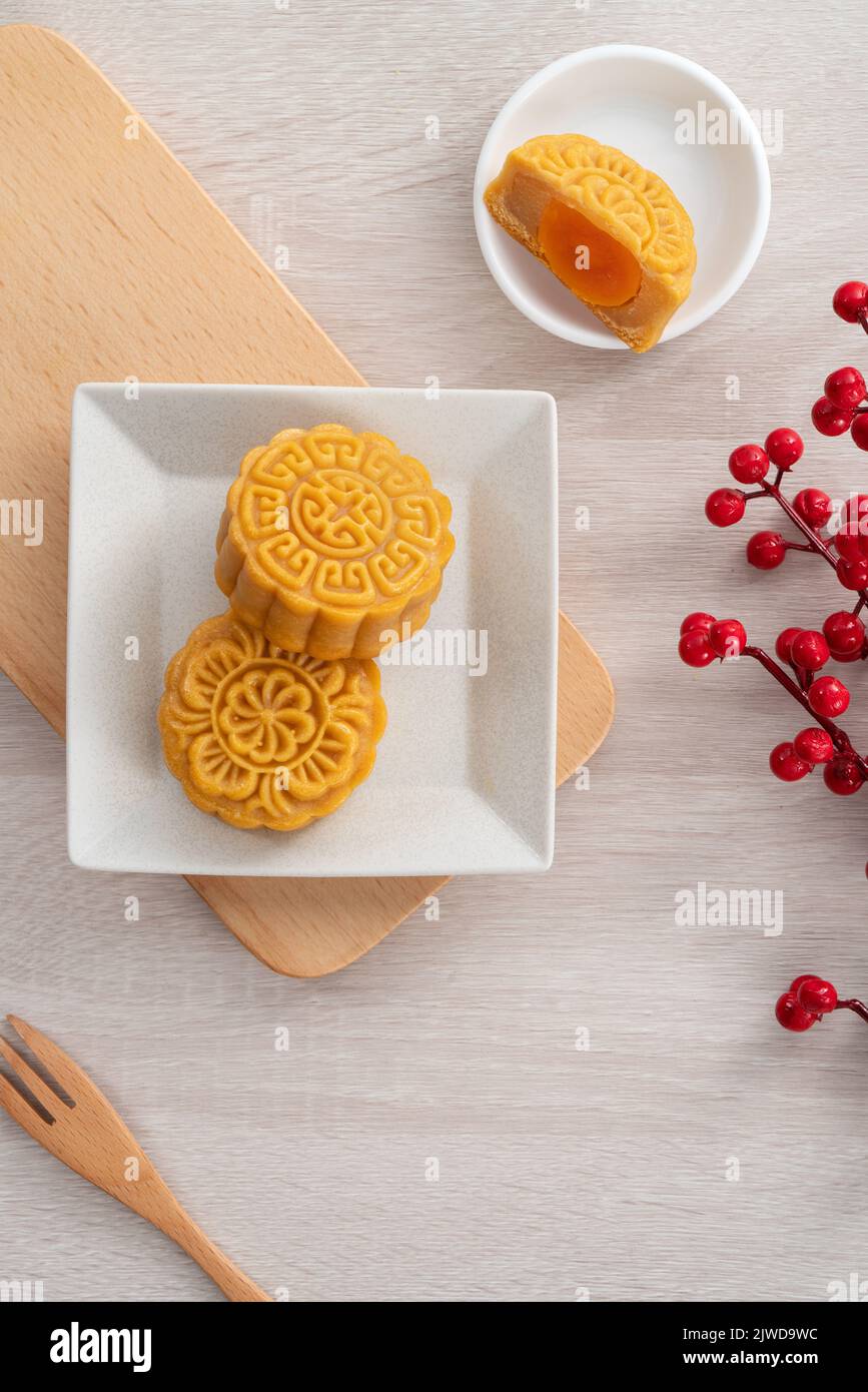 Delicious Cantonese moon cake for Mid-Autumn Festival food mooncake on ...