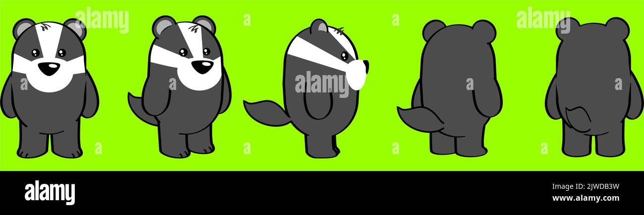 badger cartoon perspective pack in vector format Stock Vector