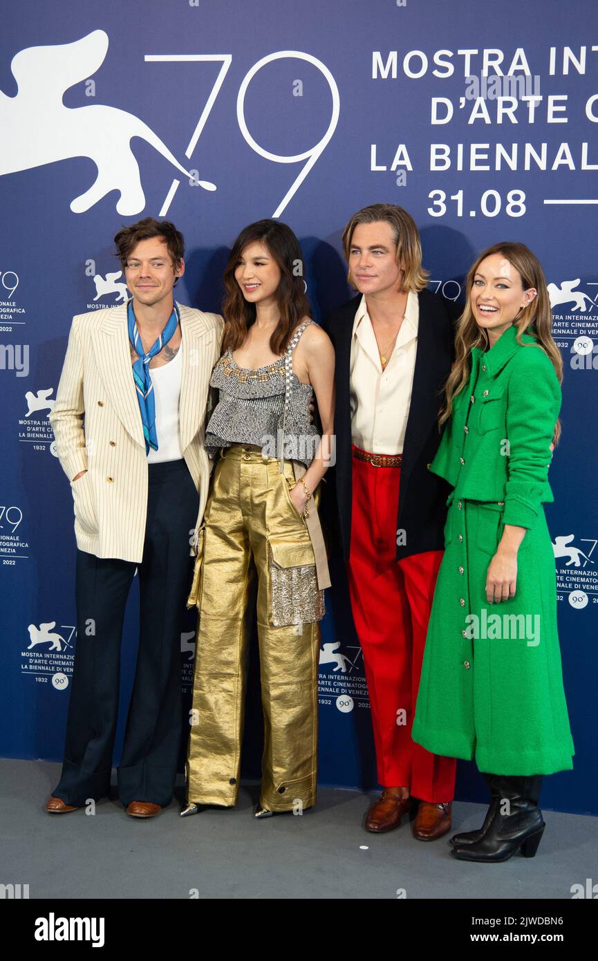 Venice, Italy. 05th Sep, 2022. Harry Styles, Gemma Chan, Chris Pine