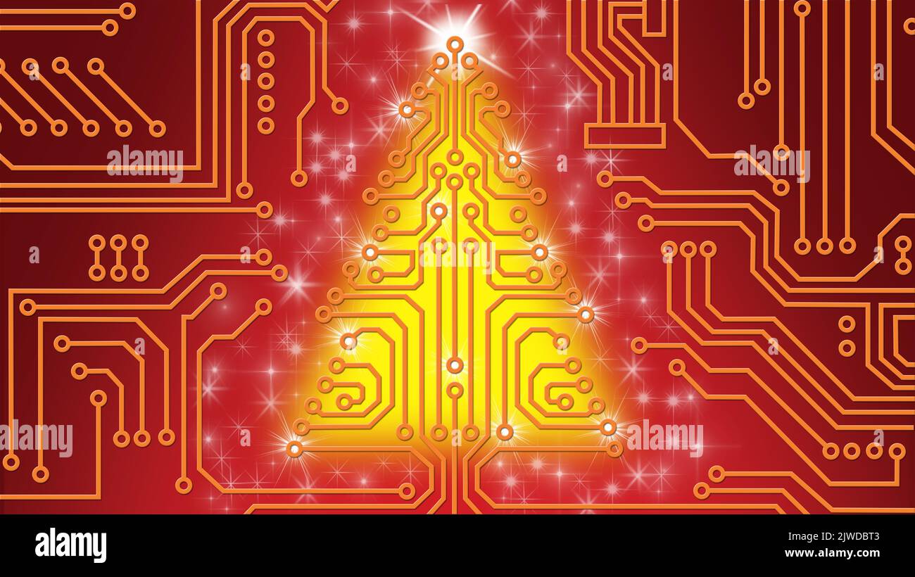 Christmas tree made of an electronic circuit board Stock Photo - Alamy