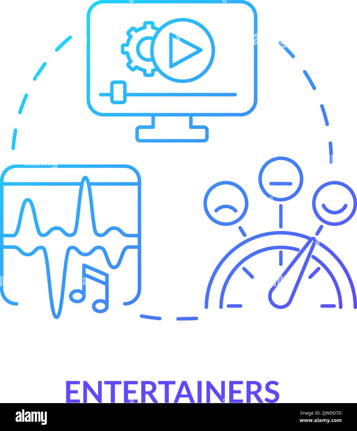 Entertainers blue gradient concept icon Stock Vector