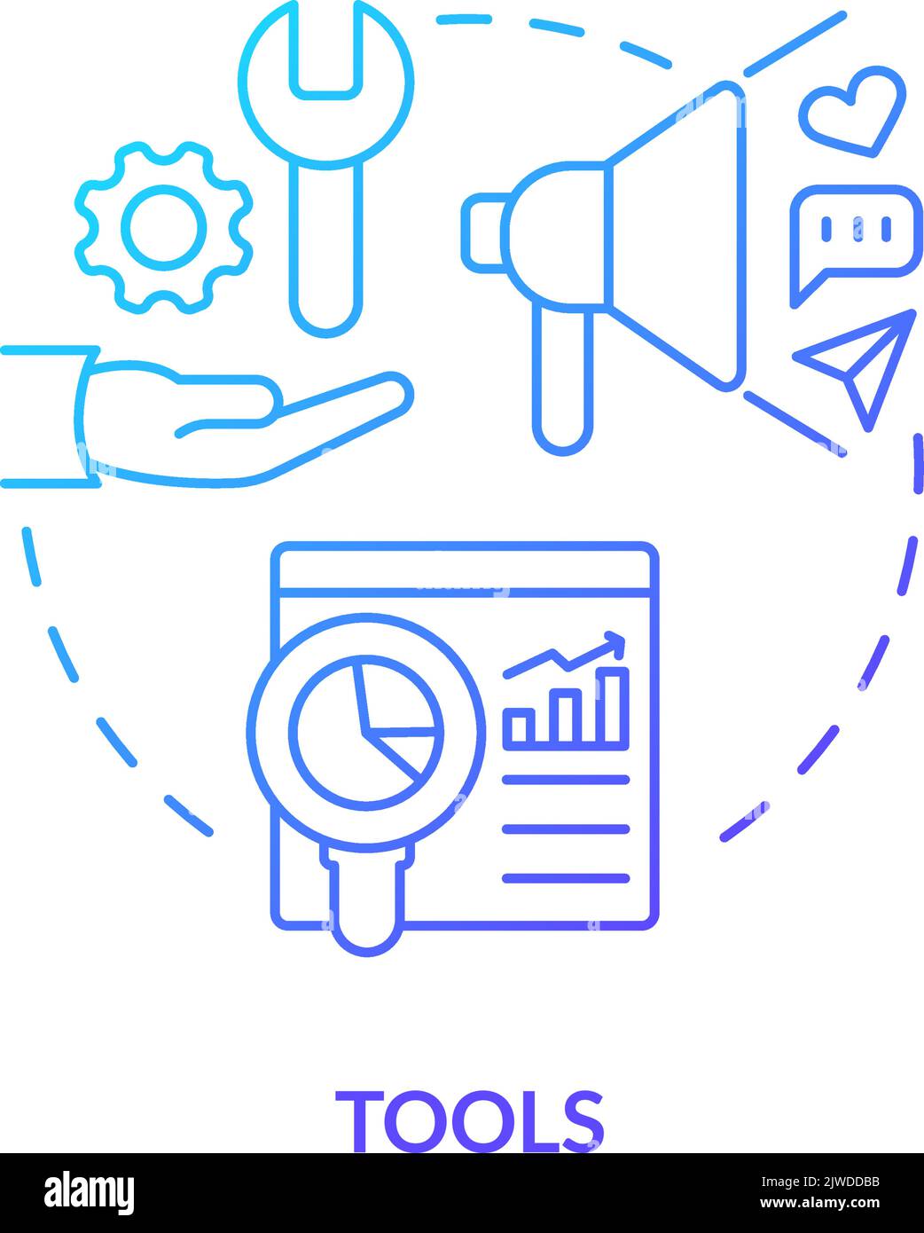 Tools blue gradient concept icon Stock Vector Image & Art - Alamy