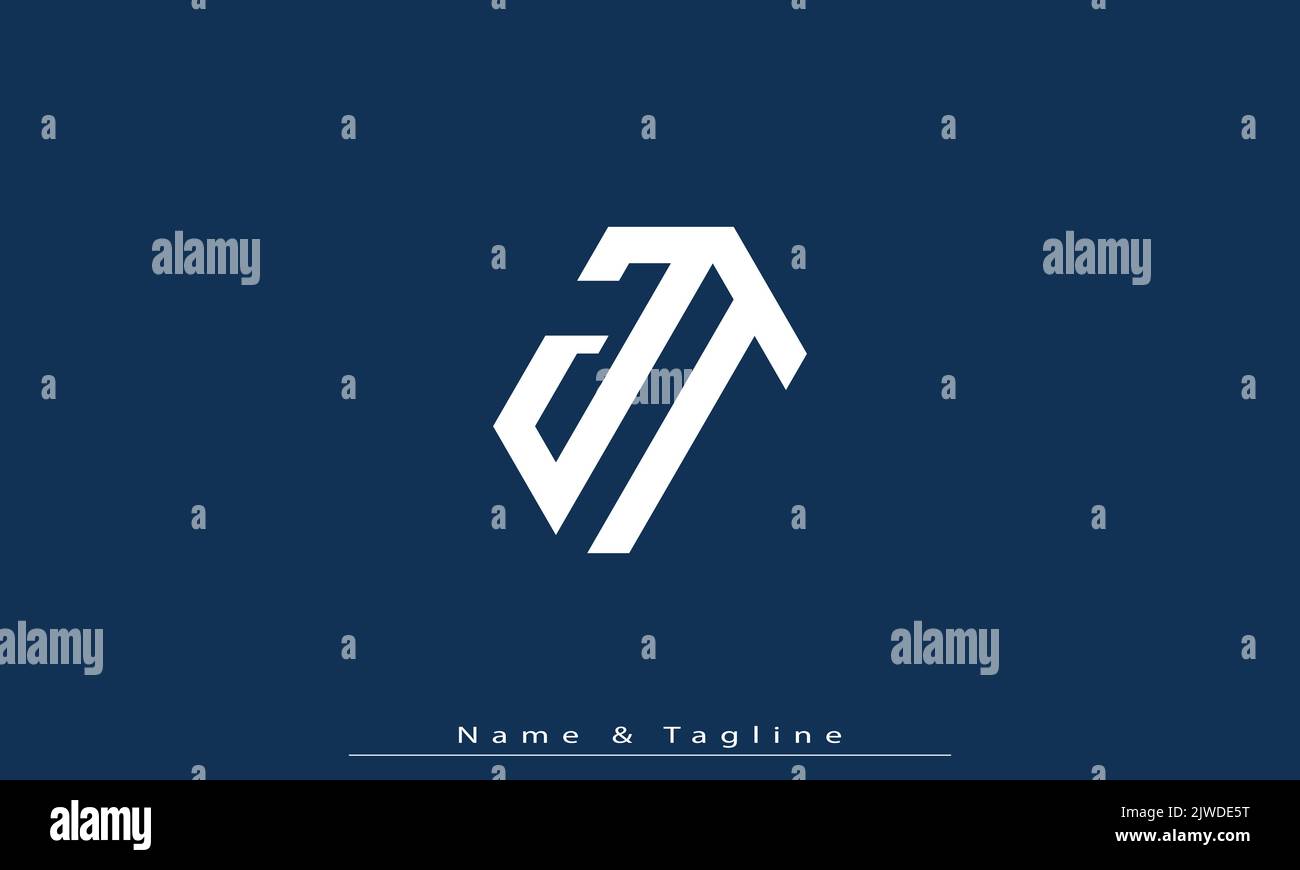 Alphabet letters Initials Monogram logo JT , TJ Stock Vector