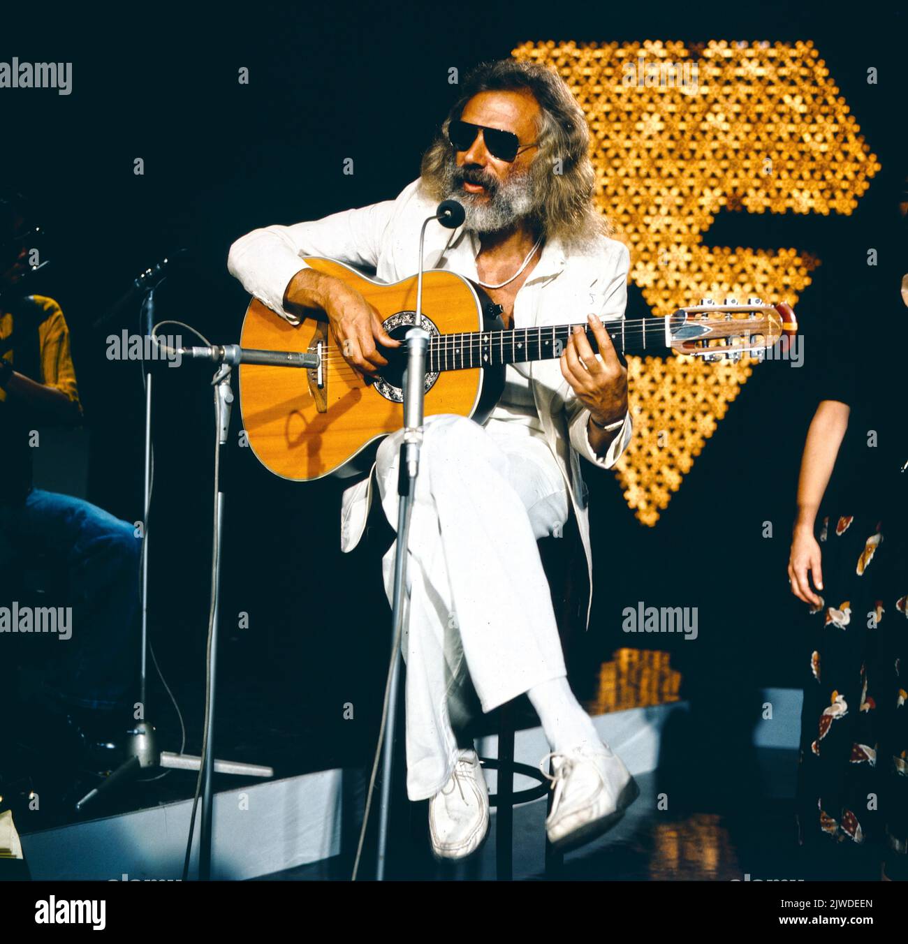 Chanson Singer Georges Moustaki, französischer Chanson Sänger, Liedermacher, Komponist ...
