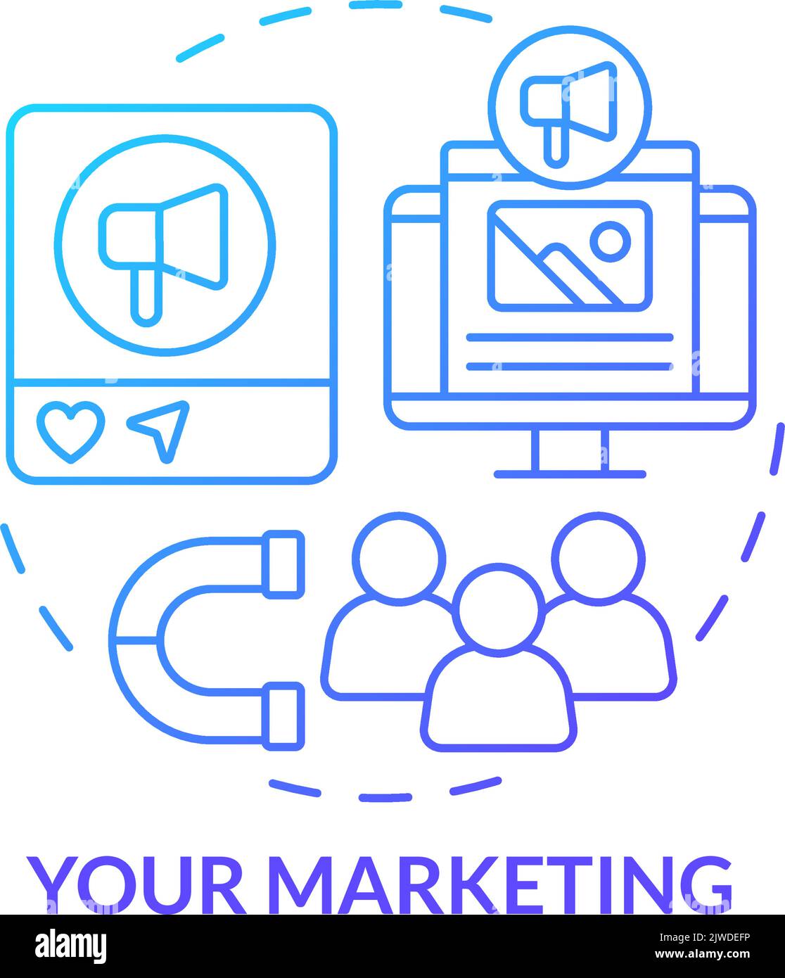 Your marketing blue gradient concept icon Stock Vector Image & Art - Alamy